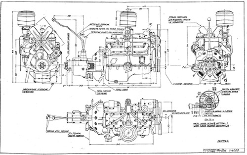 ГАЗ-11 чертеж двигателя