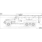 Drawing of the armored vehicle BTR-152, side view