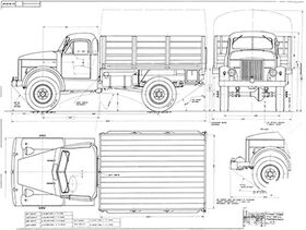 Dimensional drawing of the GAZ-63