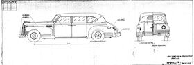 Drawing of the general view of the car ZIS-110 phaeton